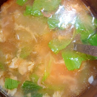 創味シャンタンで青梗菜の中華スープ